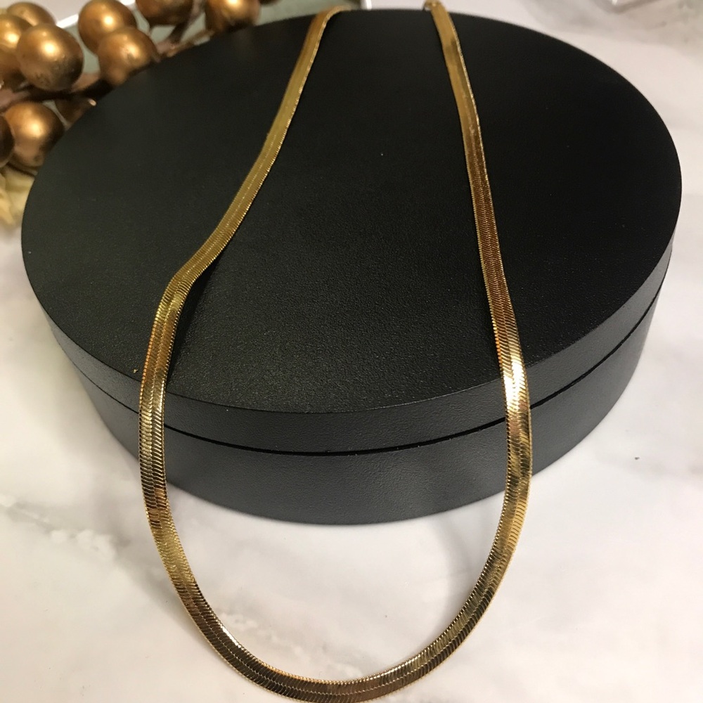 18K Gold Plated Snake Chain Necklace for Women 18” Length